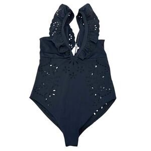 SEA NY New York Liat embroidery flutter sleeve one piece bathing suit Large NWT